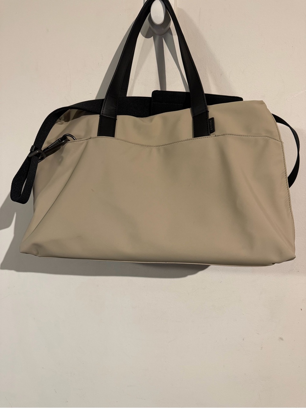 Away Beige The weekender Tote Bag with Black Handles